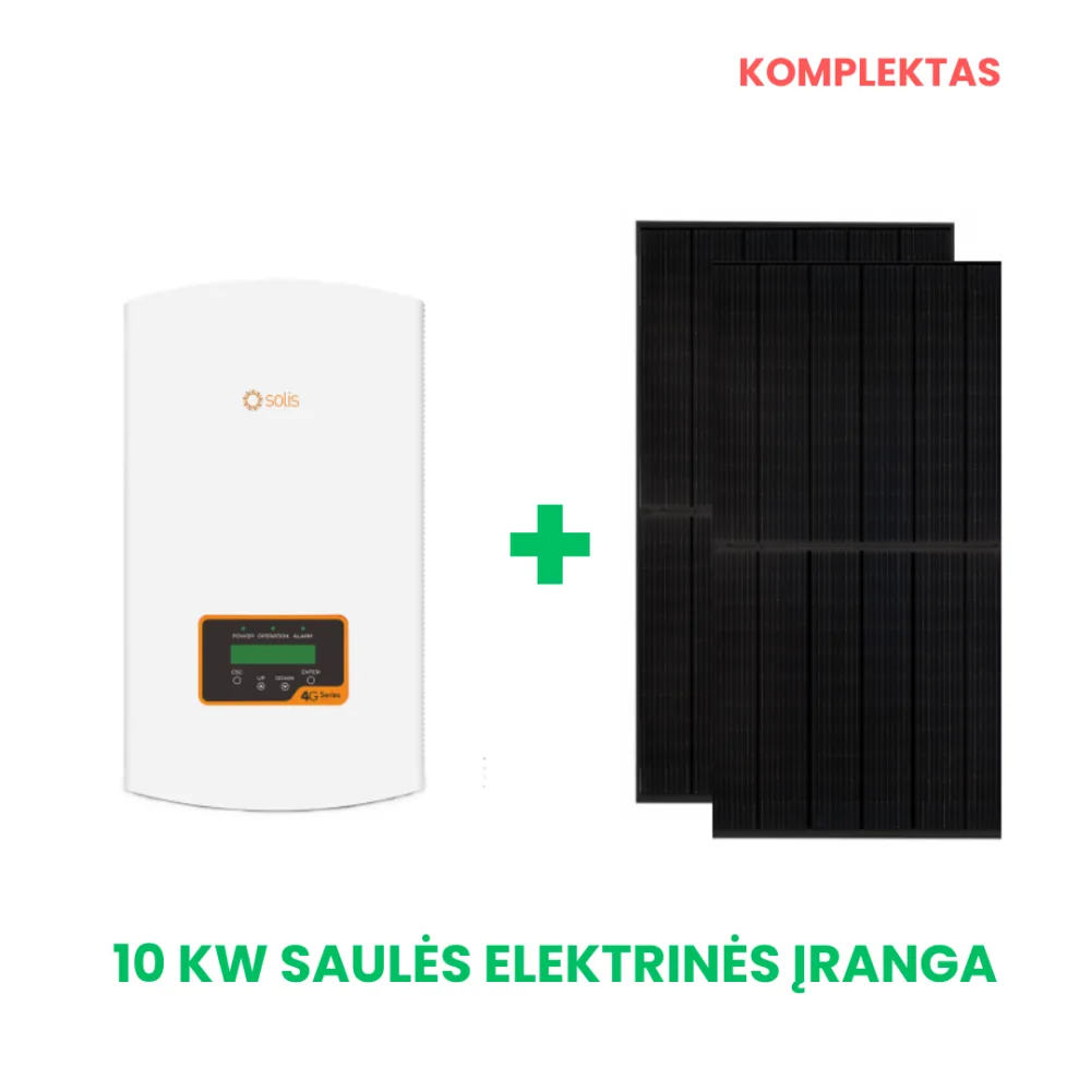10 kW Solis + Aiko saulės elektrinės komplektas.