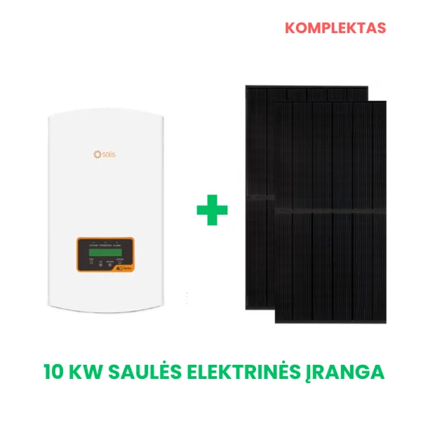 10 kW Solis + Aiko saulės elektrinės komplektas.