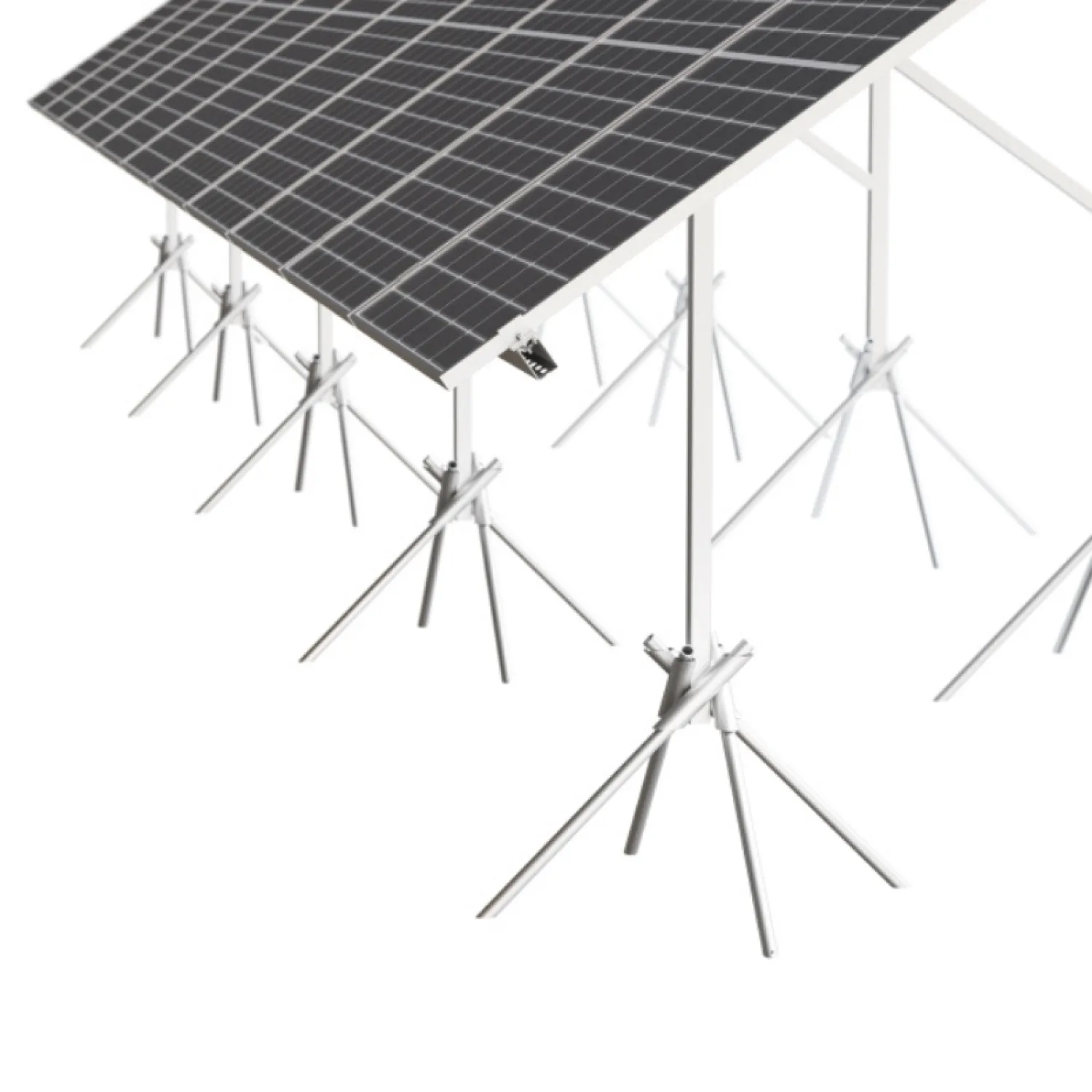 10 vnt. modulių antžeminė konstrukcija - šakninė, moduliams nuo 1,80 m.