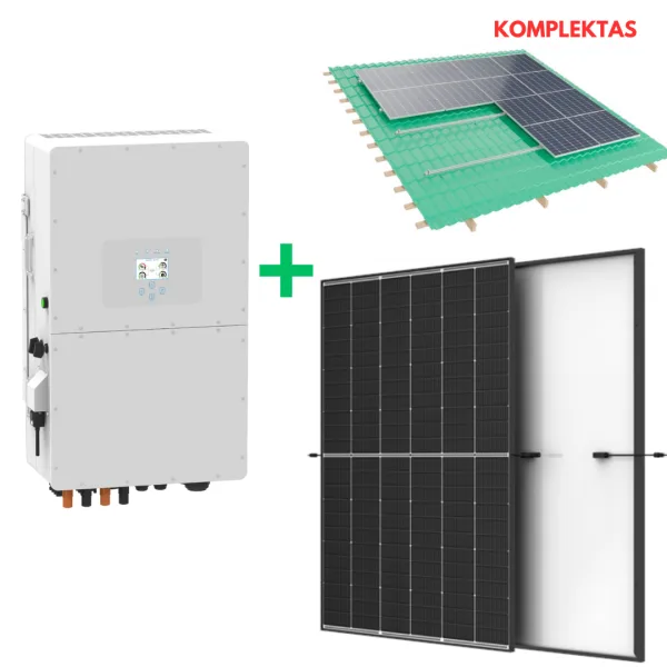 10 kW hibridinės saulės elektrinės komplektas, Deye + Trina + tvirtinimo konstrukcija