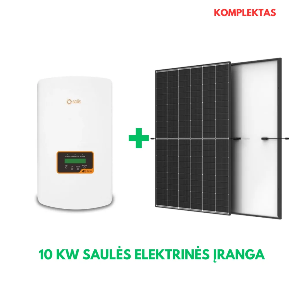 10 kW Solis + Trina saulės elektrinės komplektas