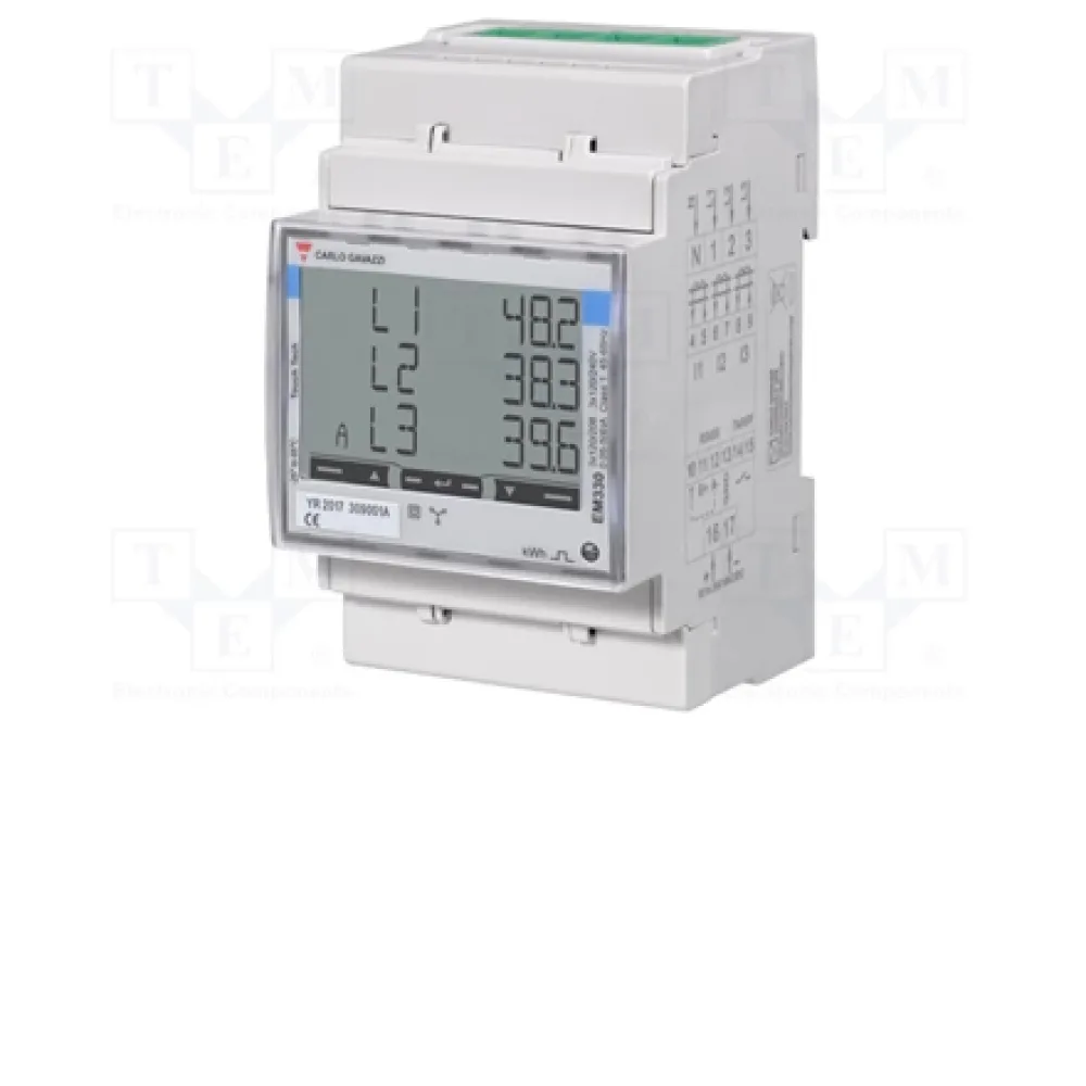 Carlo Gavazzi EM330 Power meter 3f 400V 5A LCD RS485 Modbus port MID certificate Carlo Gavazzi | Power meter 3f 400V 5A LCD RS485 Modbus port MID certificate | EM330 | Output | 5 A | m
