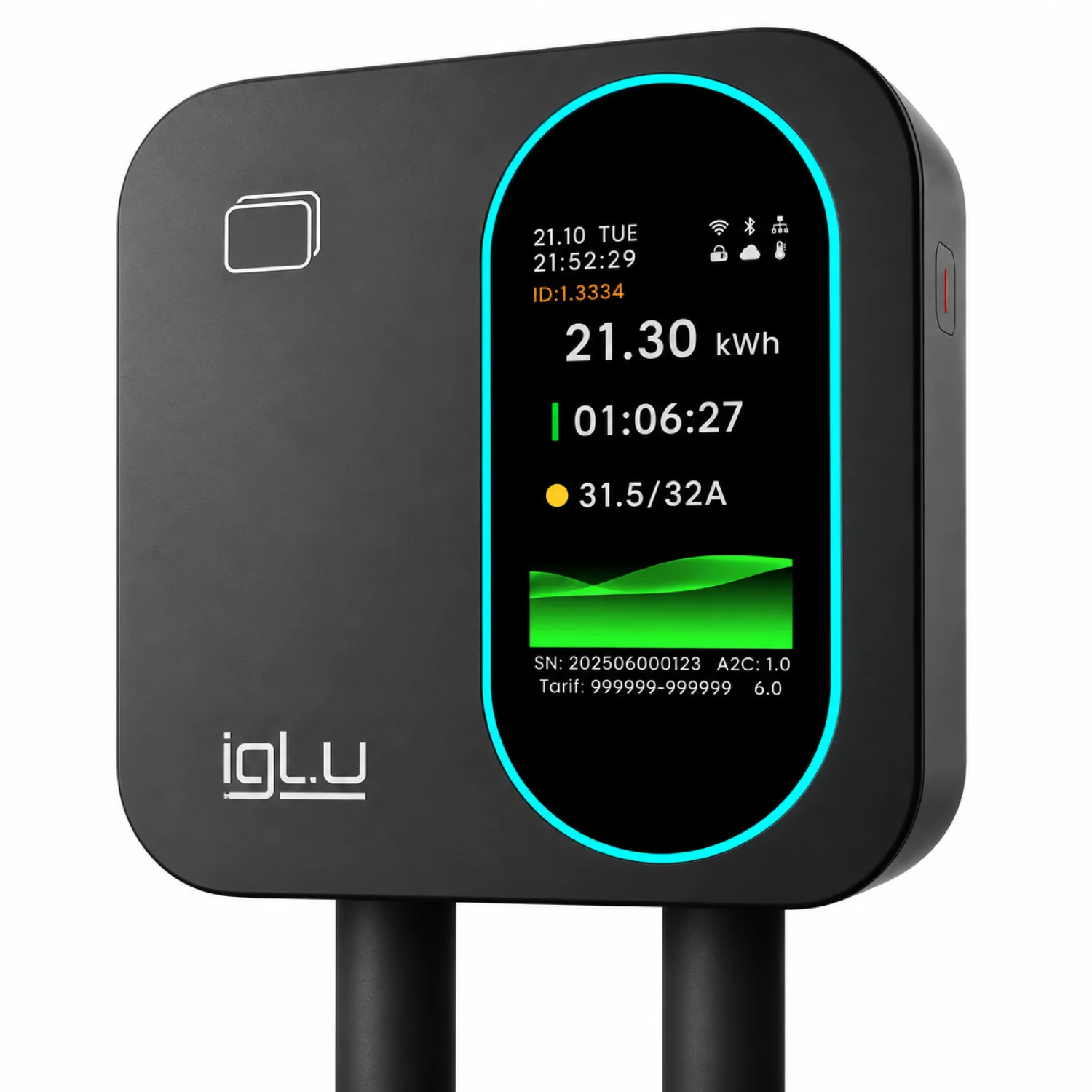 Iglu KALLIK Home 22 kW įkrovimo stotelė su Type 2 kabeliu ir DLM komplekte