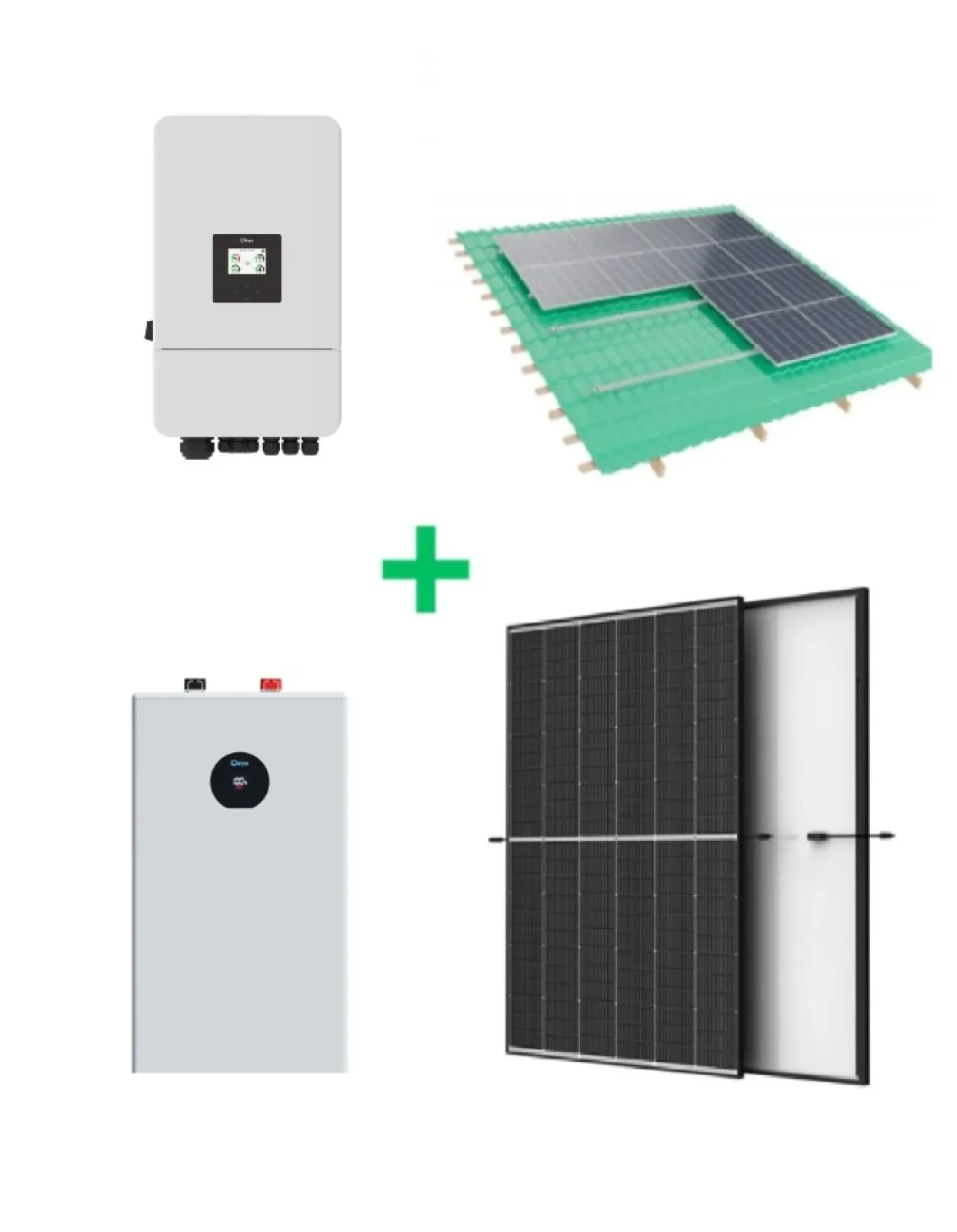 5 kW saulės elektrinė + 16 kW Deye kaupiklis + montavimo konstrukcija