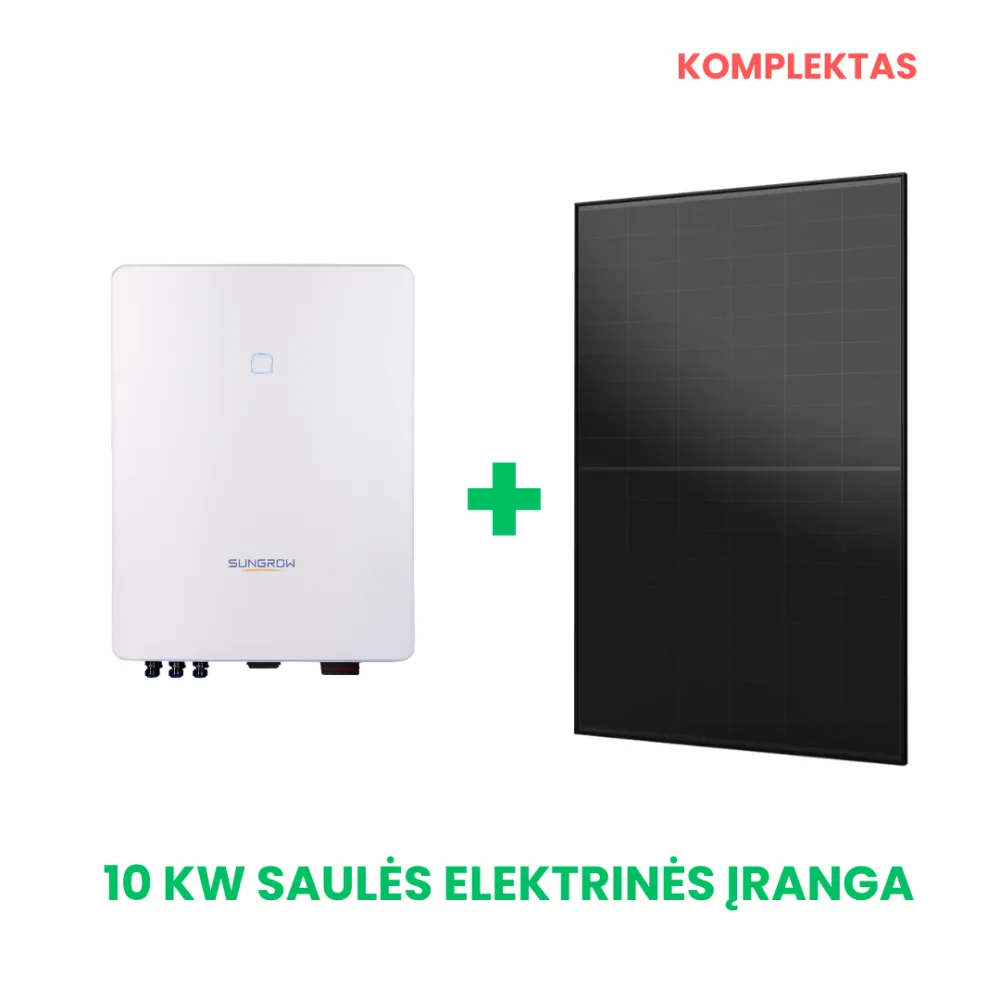 10 kW Sungrow + Aiko saulės elektrinės įrangos komplektas
