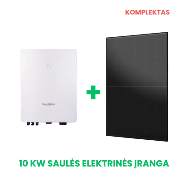 10 kW Sungrow + Aiko saulės elektrinės įrangos komplektas