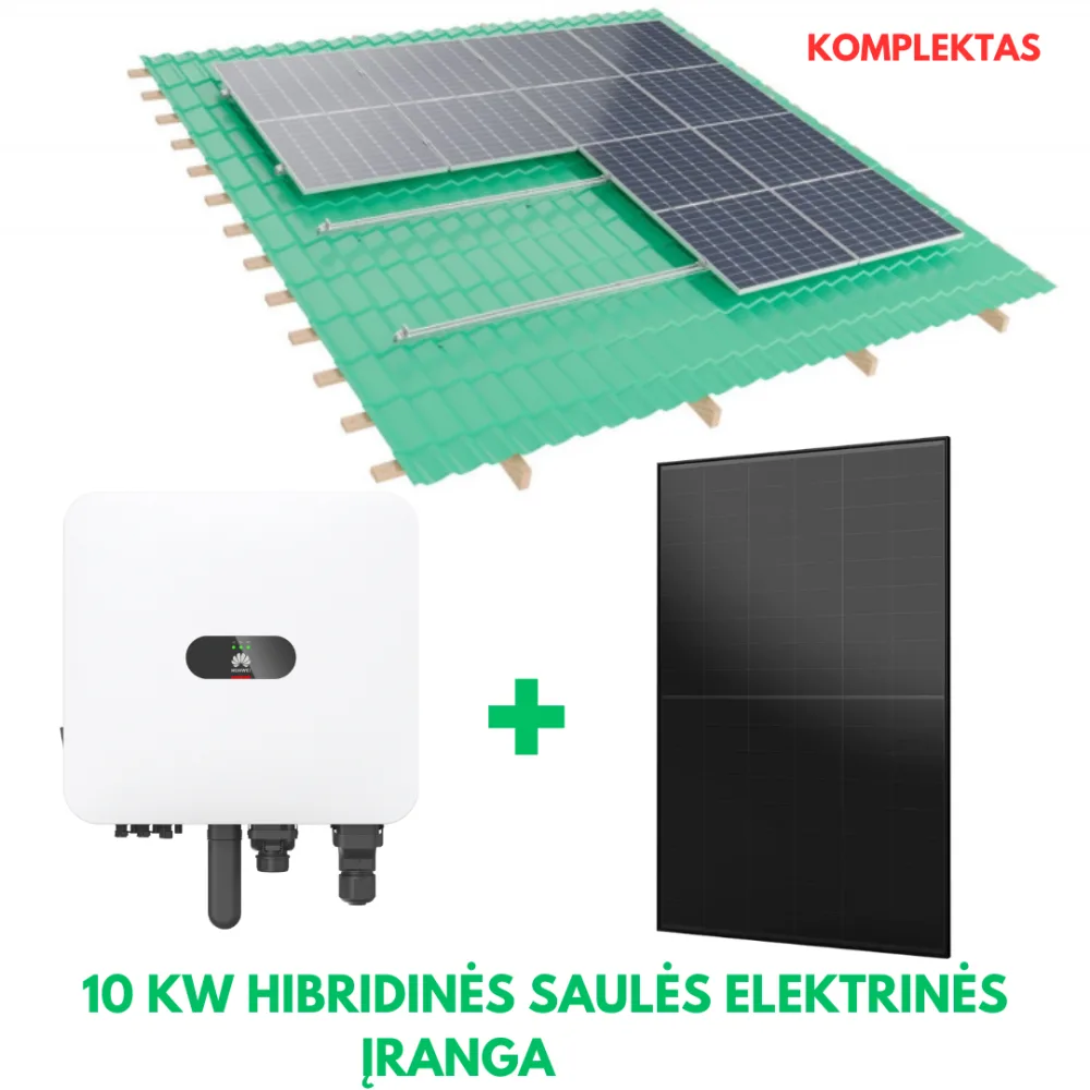 10 kW hibridinė saulės elektrinė, Huawei + Aiko + konstruktyvas