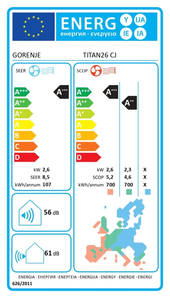 Gorenje TITAN26  2,6/3kw oro kondicionierius