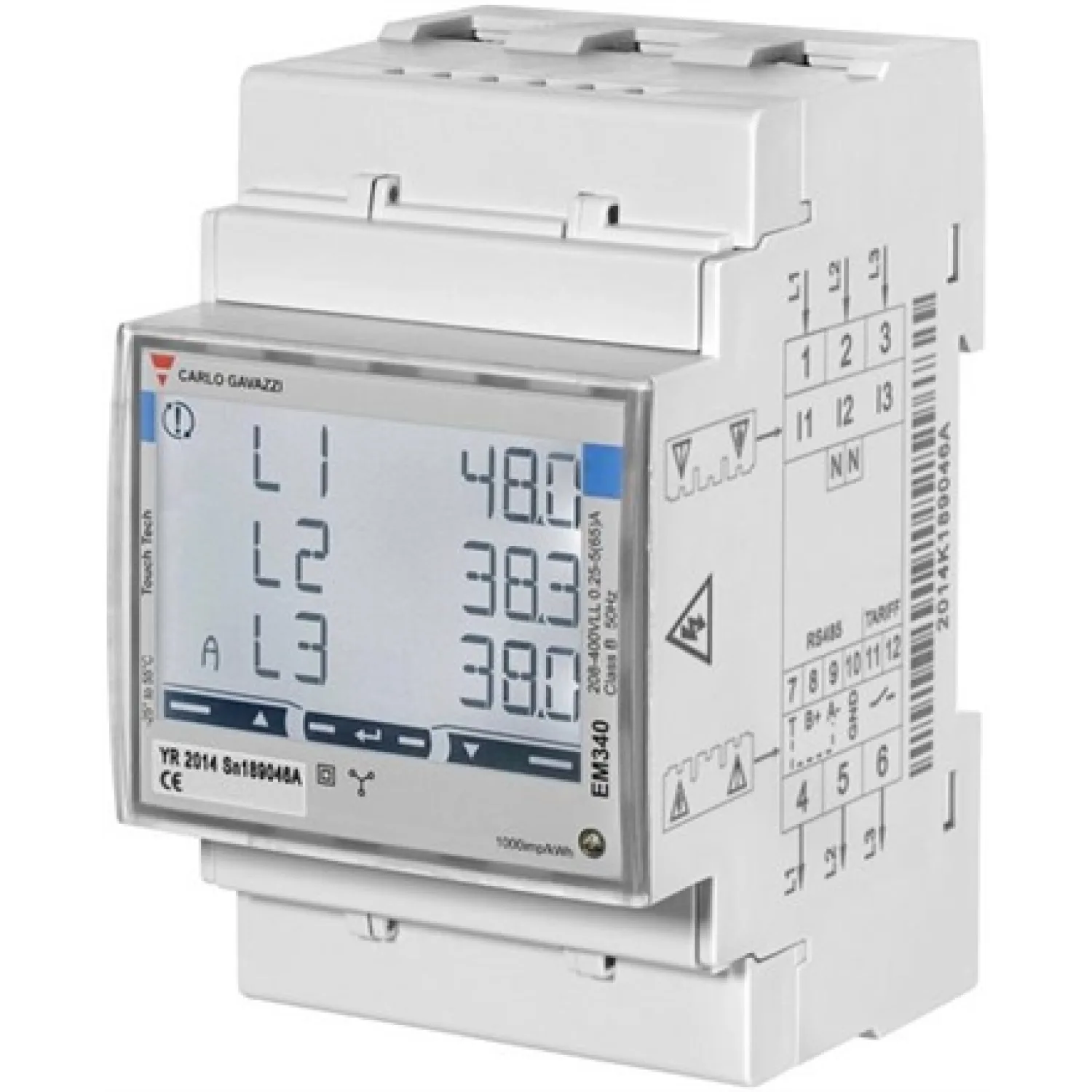 Carlo Gavazzi Smart Power Meter, 3 phase, up to 65A EM340 MID certificate, Output, A