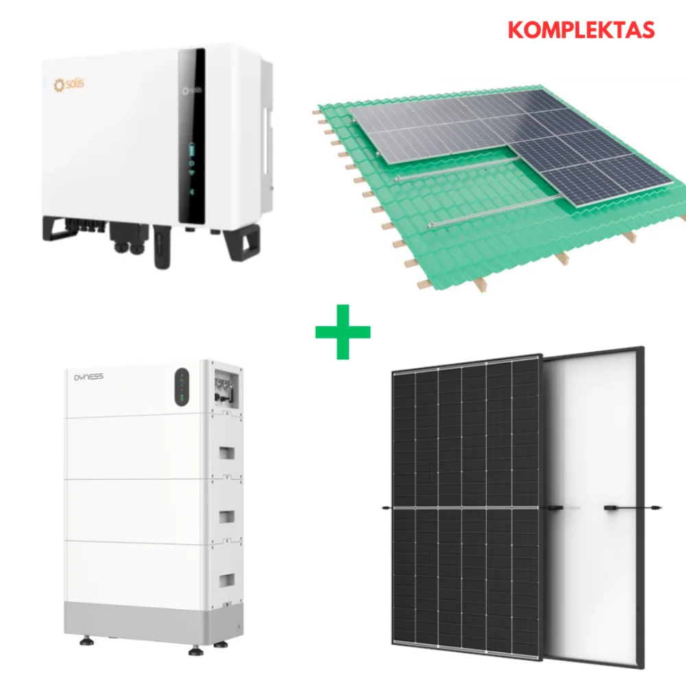 5 kW saulės elektrinės įranga + 11 kWh energijos kaupiklis Solis, Dyness, Trina