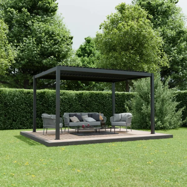 Ximax Shade aliuminė sodo pergola su reguliuojamu lameliniu stogu, 3x4 m