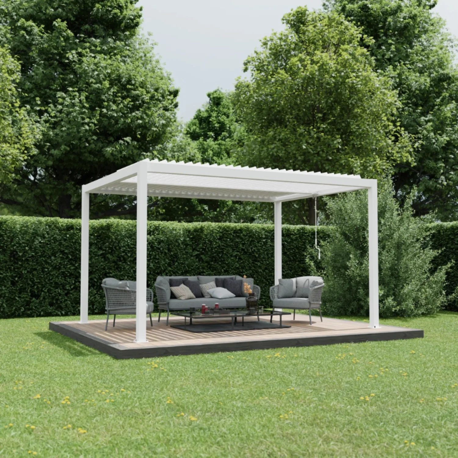 Ximax Shade aliuminė sodo pergola su reguliuojamu lameliniu stogu, 3x4 m
