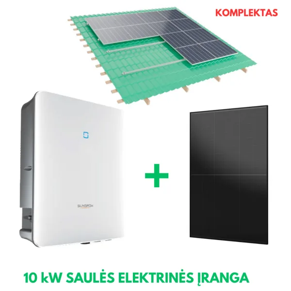 10 kW saulės elektrinė, Sungrow + Aiko + montavimo konstrukcija