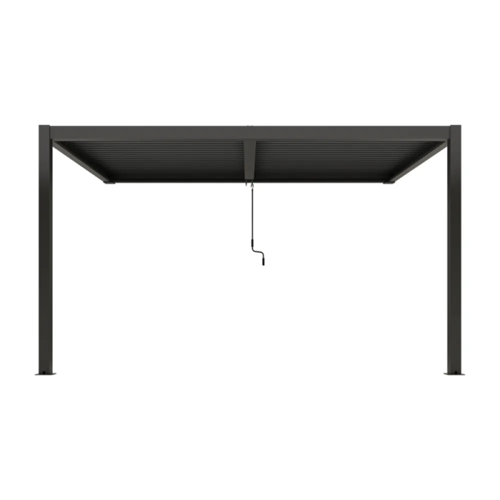 Ximax Shade sieninė aliuminė pergola su reguliuojamu lameliniu stogu , 3x4 m, tamsiai pilka